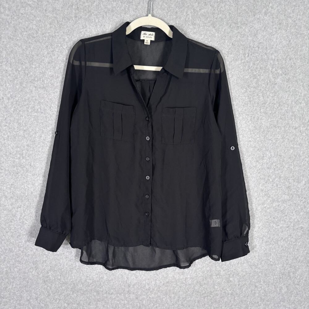 The Arte Sheer Blouse‎ Medium Button Puff Whimsigoth Coquette Lagom Career Quiet